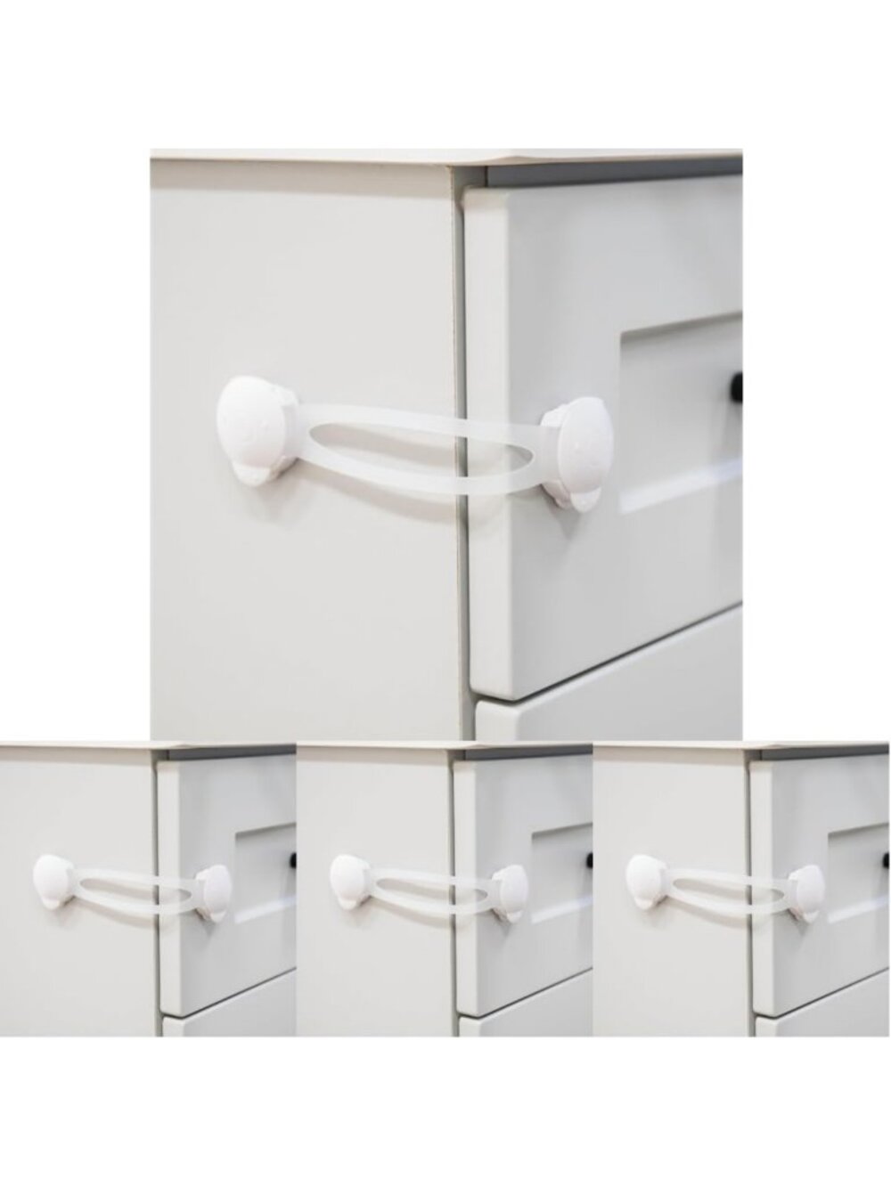 Child Safety Cabinet Locks - 12 Pack No Drill Adhesive Baby Proofing Latches